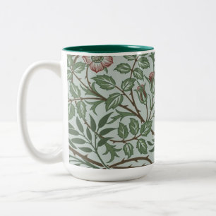 Vintage John H. Dearle Sweet Briar Roses Foliage Two-Tone Coffee Mug
