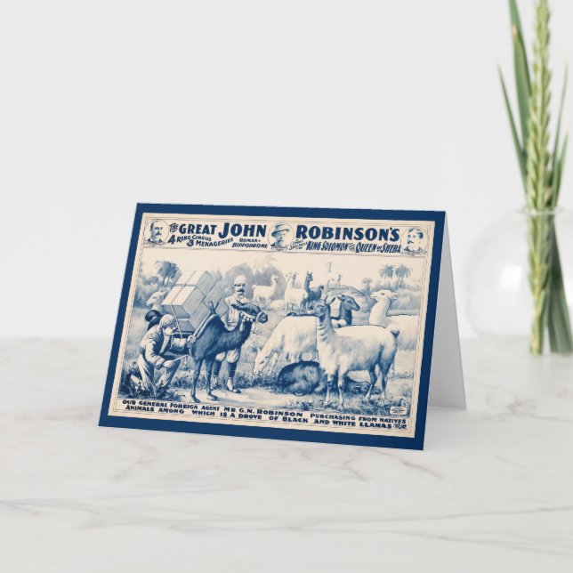 Vintage John Robinson Circus Poster Card (Front)