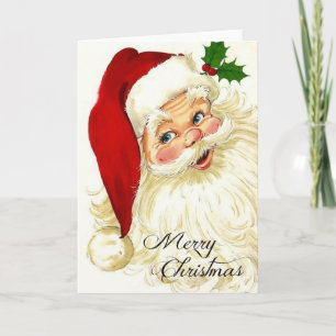 Vintage Jolly Santa Claus Holiday Card