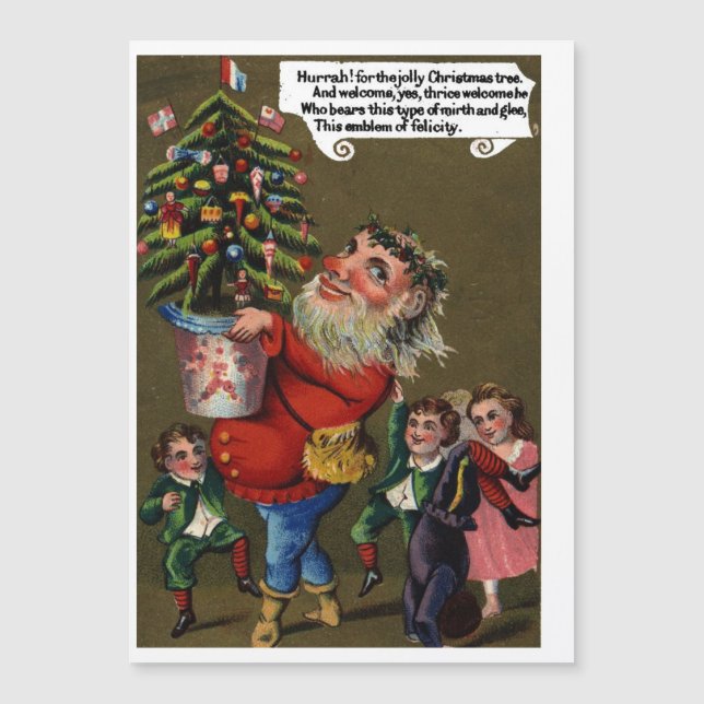 Vintage Jolly St Nick with Christmas Tree Holiday  (Front)