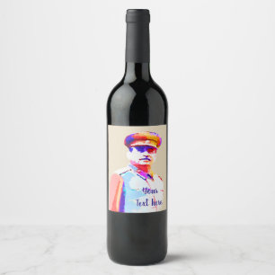 Vintage Joseph Stalin WW2 Russia Dictator Colourfu Wine Label