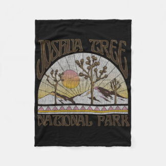 Vintage Joshua Tree National Park Retro Outdoor Ca Fleece Blanket