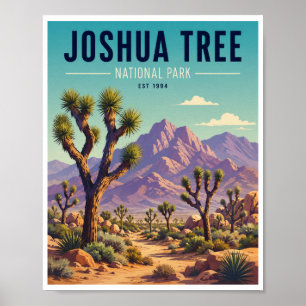 Vintage Joshua Tree National Park Travel Poster