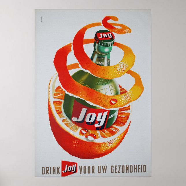 Vintage Joy Advertisement , Colourful Poster (Front)