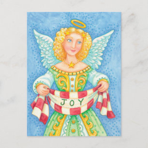 Vintage Joy Angel Christmas Holiday Postcard
