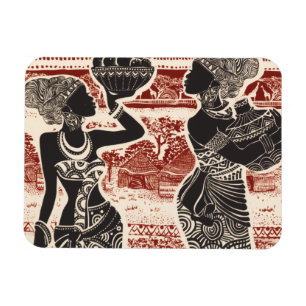 Vintage Joy Tribal African Women Village Magnet