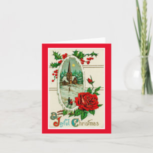 Vintage Joyful Christmas Holiday Card