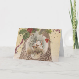 Vintage Joyous Christmas Bell Holiday Card