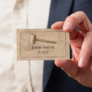 Vintage Judge Gavel Lawyer Legal Law Template DIY Business Card