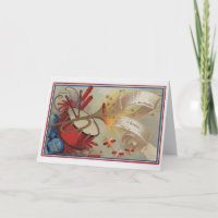 Vintage Juillet 4 anniversaire carte de voeux