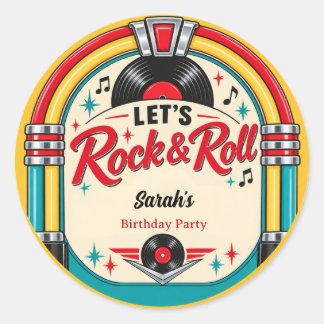 Vintage Jukebox Vinyl Record Party Stickers