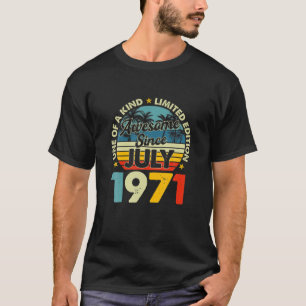 Vintage July 1971 50 Years Old 50Th Birthday Retro T-Shirt