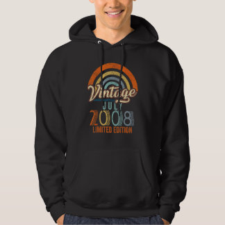 Vintage July 2008 14th Birthday Hoodie