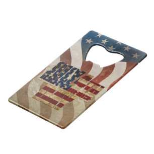 Vintage July 4th Independence Day Design Credit Card Bottle Opener