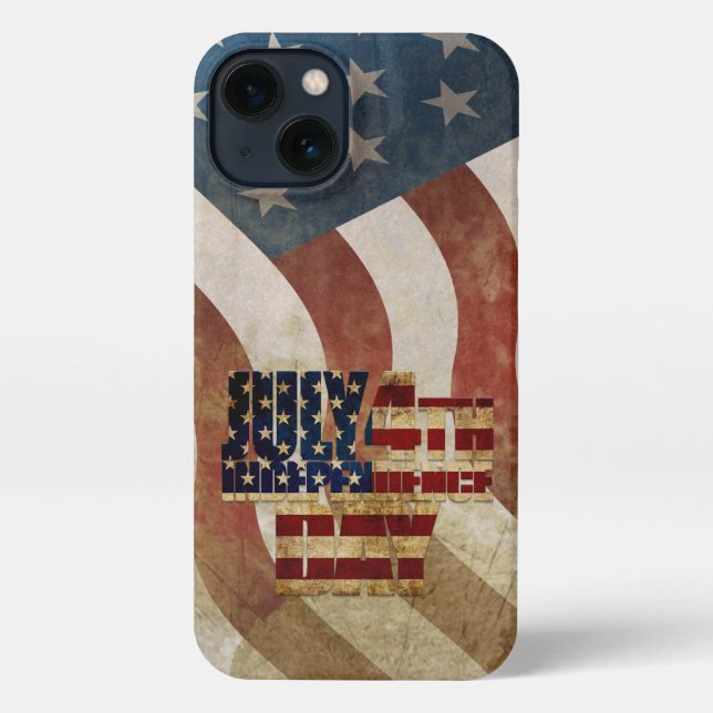 Vintage July 4th Independence Day Design iPhone Case (Back)