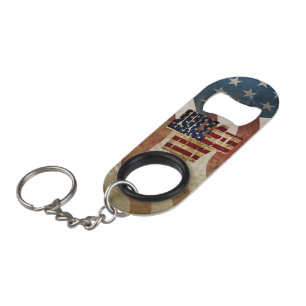 Vintage July 4th Independence Day Design Keychain Bottle Opener
