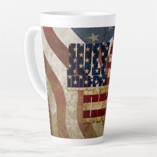 Vintage July 4th Independence Day Design Latte Mug