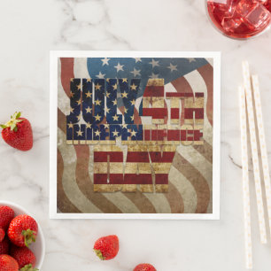 Vintage July 4th Independence Day Design Napkin