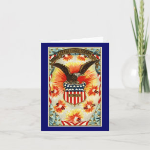 Vintage July 4th Note Card