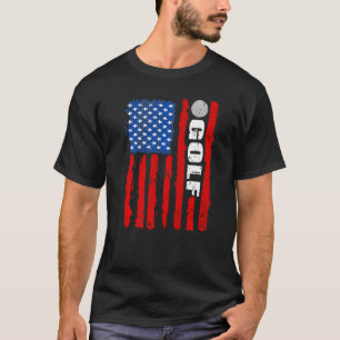 Vintage July 4th Us Flag Golf Retro Men Kids Sport T-Shirt