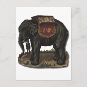 Vintage Jumbo Circus Elephant Retro Die-Cut Card