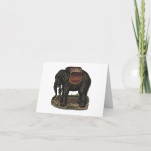 Vintage Jumbo Circus Elephant Retro Die-Cut Card