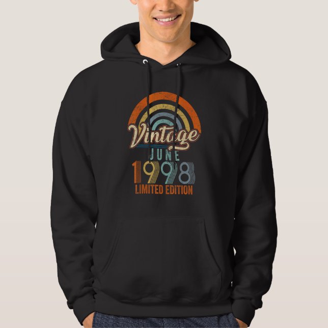 Vintage June 1998 24th Birthday Hoodie (Front)