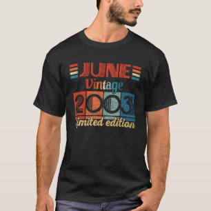 Vintage June 2003 19Th Birthday Gifts 19 Years Old T-Shirt