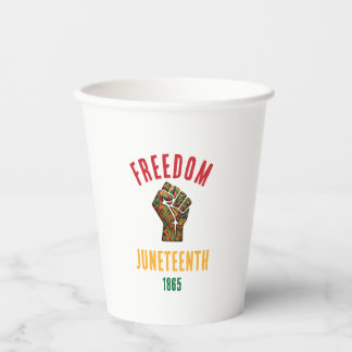 Vintage Juneteenth Freedom 1865 Pan-African Patter Paper Cups