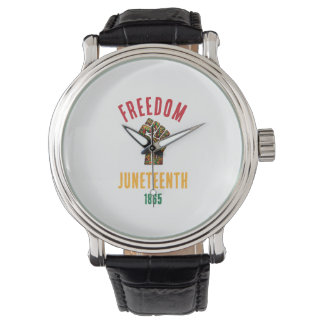 Vintage Juneteenth Freedom 1865 Pan-African Patter Watch