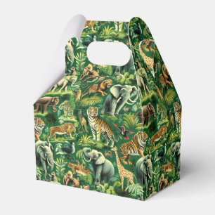 Vintage Jungle Animals Pattern Favor Box