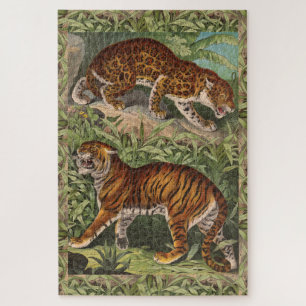 Vintage Jungle Cats Jigsaw Puzzle