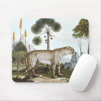 Vintage jungle cheetah tropical antique book glam mouse pad