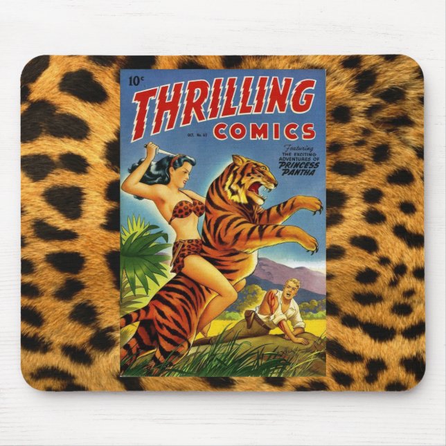 Vintage Jungle Comic Cover Mouse Pad (Front)