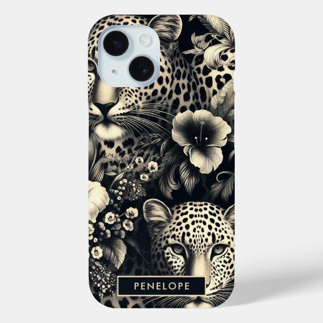 Vintage Jungle Jaguar Case-Mate iPhone Case (Back)