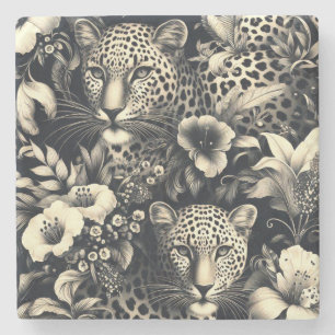 Vintage Jungle Jaguar Stone Coaster