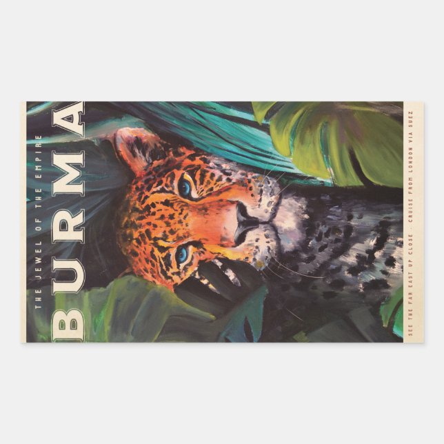 Vintage jungle leopard sticker (Front)