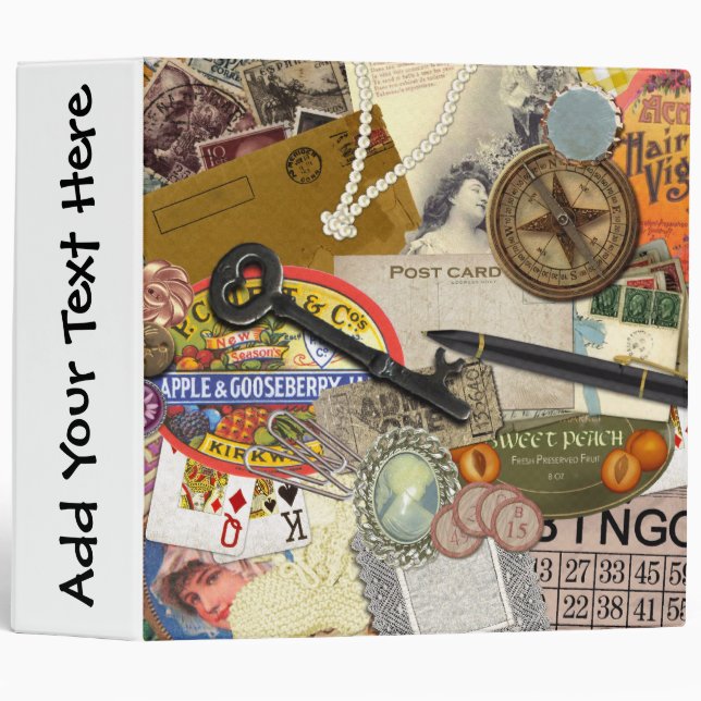 Vintage Junk Drawer - 2" Binder- Personalize! Binder (Front/Spine)