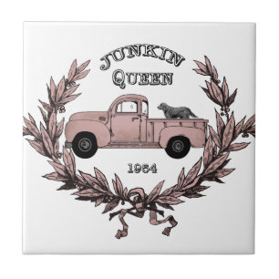 Vintage Junkin Queen truck tile decor