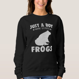 Vintage Just A Boy Who Loves Frog Animal Sweatshirt