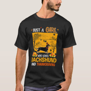 Vintage Just A Girl Who Loves Dachshund And Thanks T-Shirt