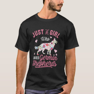 Vintage Just A Girl Who Loves German Shepherds Dog T-Shirt
