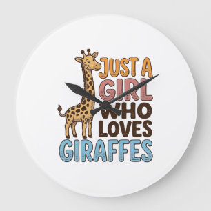 Vintage Just A Girl Who Loves Giraffes Shirt (5)_1 Large Clock