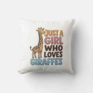 Vintage Just A Girl Who Loves Giraffes Shirt (5)_1 Throw Pillow