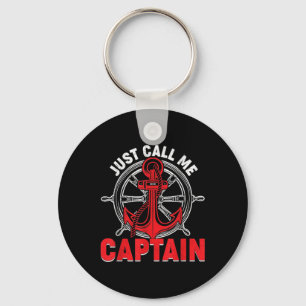 Vintage Just Call Me Captain Boating Sailor Anchor Keychain