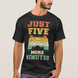 Vintage Just Five More Minutes Funny Retro Gaming  T-Shirt