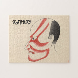 Vintage Kabuki Aesthetic Funny Japanese Custom Jigsaw Puzzle