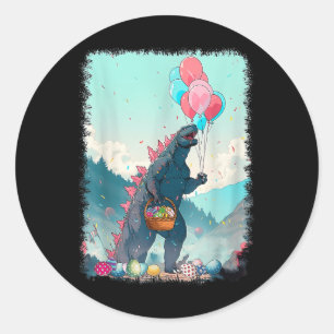 Vintage Kaiju Easter Day Shirt Kaiju Japanese Art  Classic Round Sticker