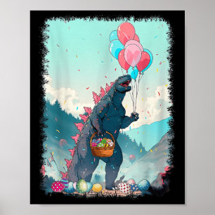 Vintage Kaiju Easter Day Shirt Kaiju Japanese Art  Poster