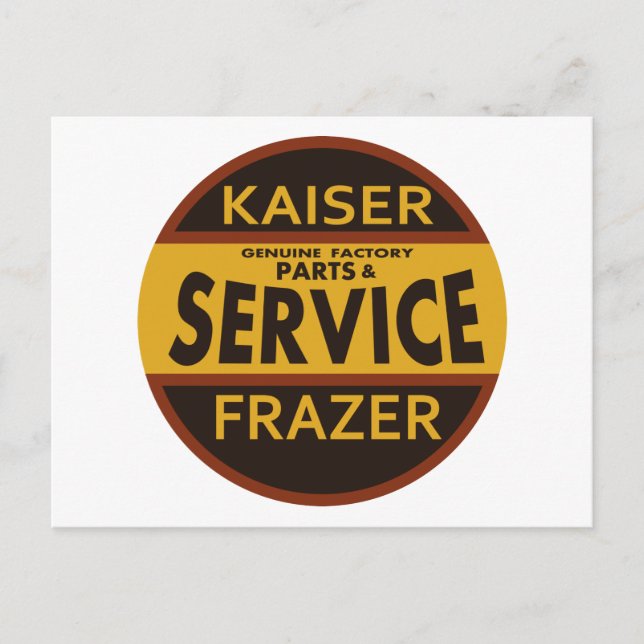 Vintage Kaiser Frazer service sign Postcard (Front)